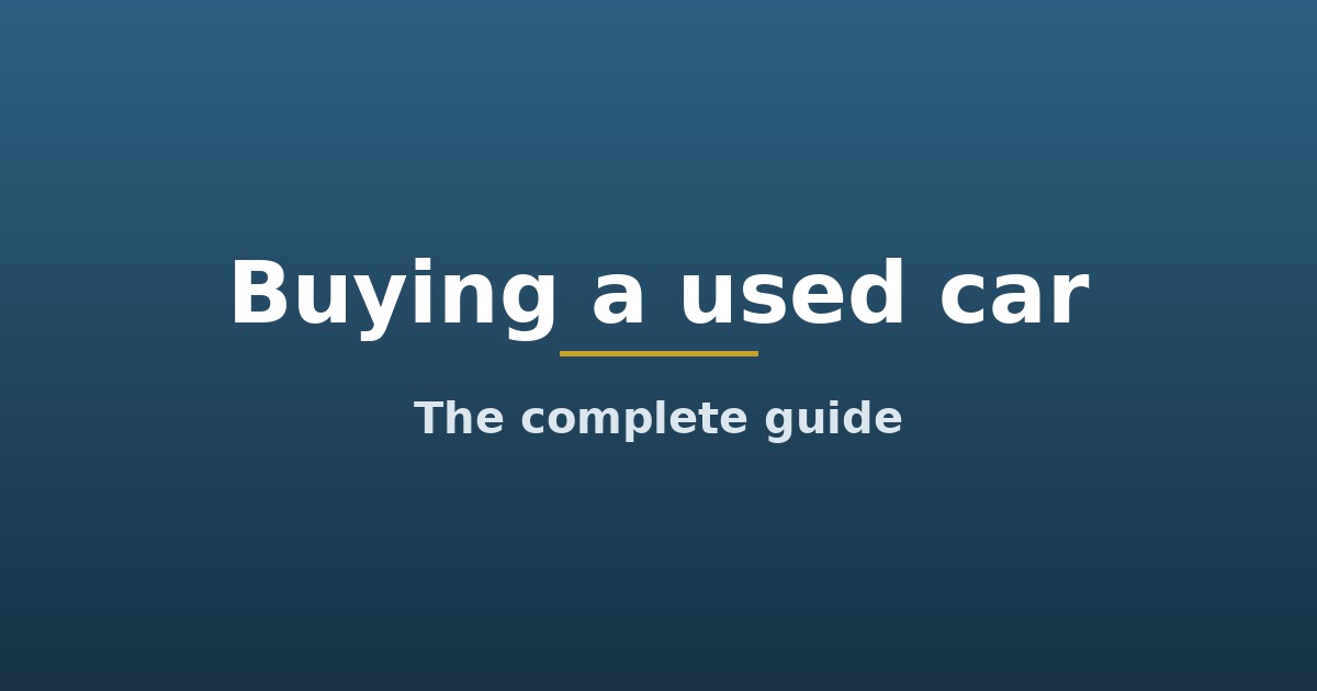Title graphic: Buying a used car, the complete guide