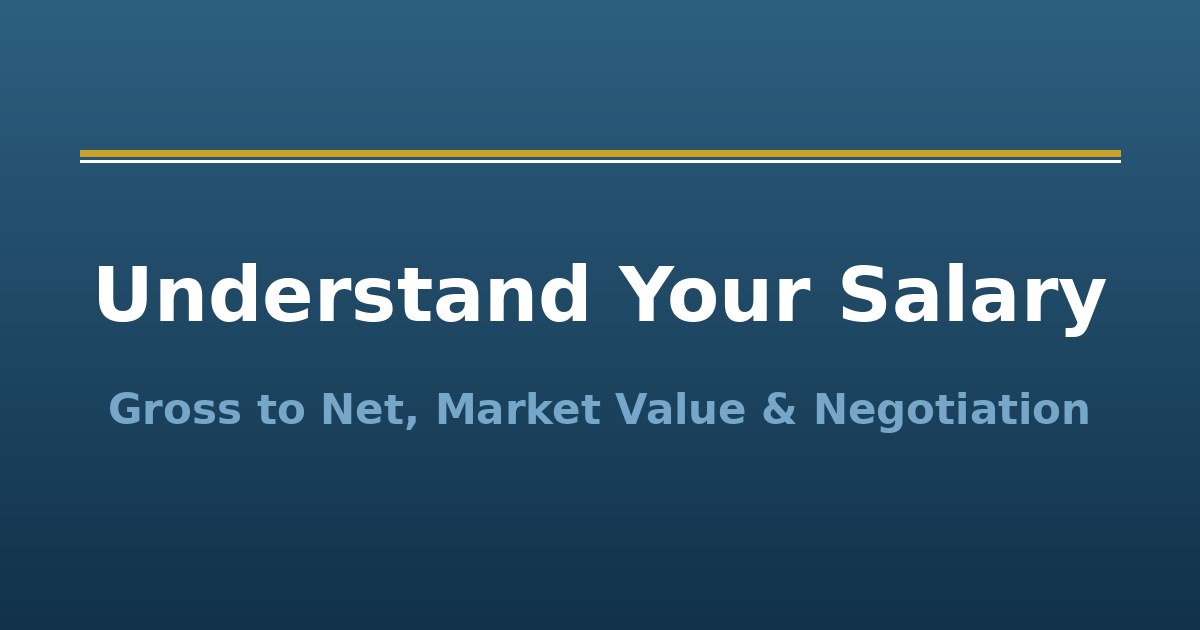 Title graphic: Understand Your Salary, gross to net, market value and negotiation
